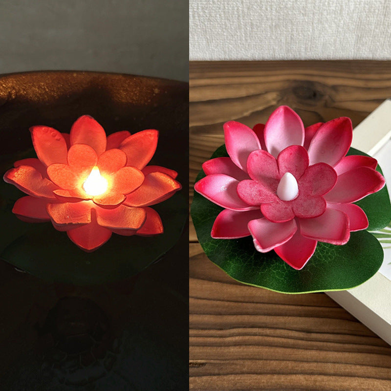 Floating Water Induction Lotus Colorful Waterproof Small Night Lamp