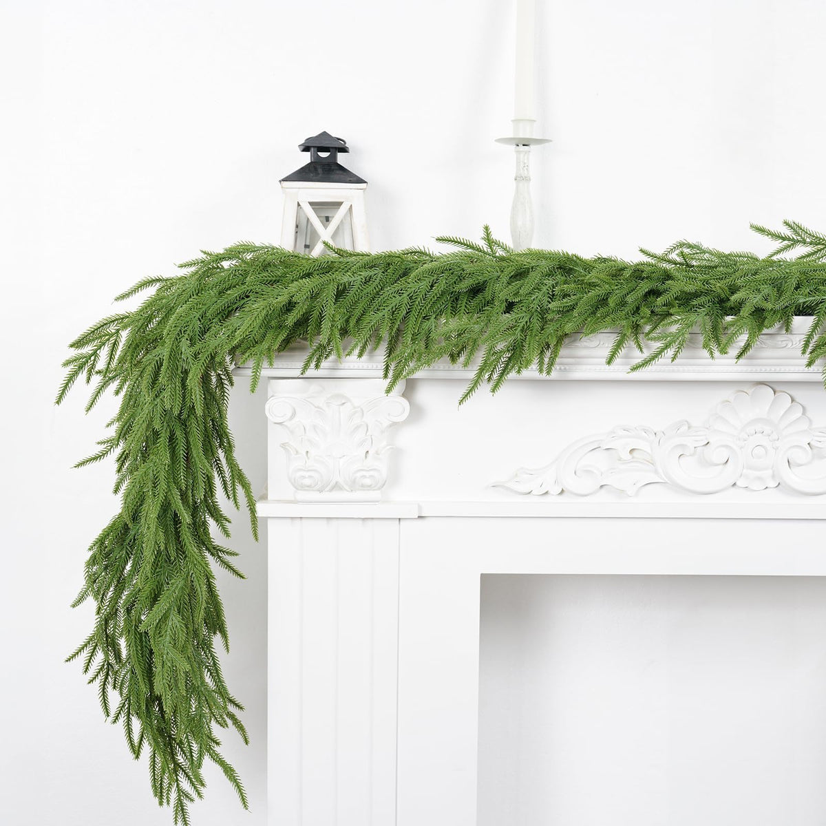 Guirnalda de pino de Norfolk XmasExp, 6 pies, artificial realista, color verde navideño