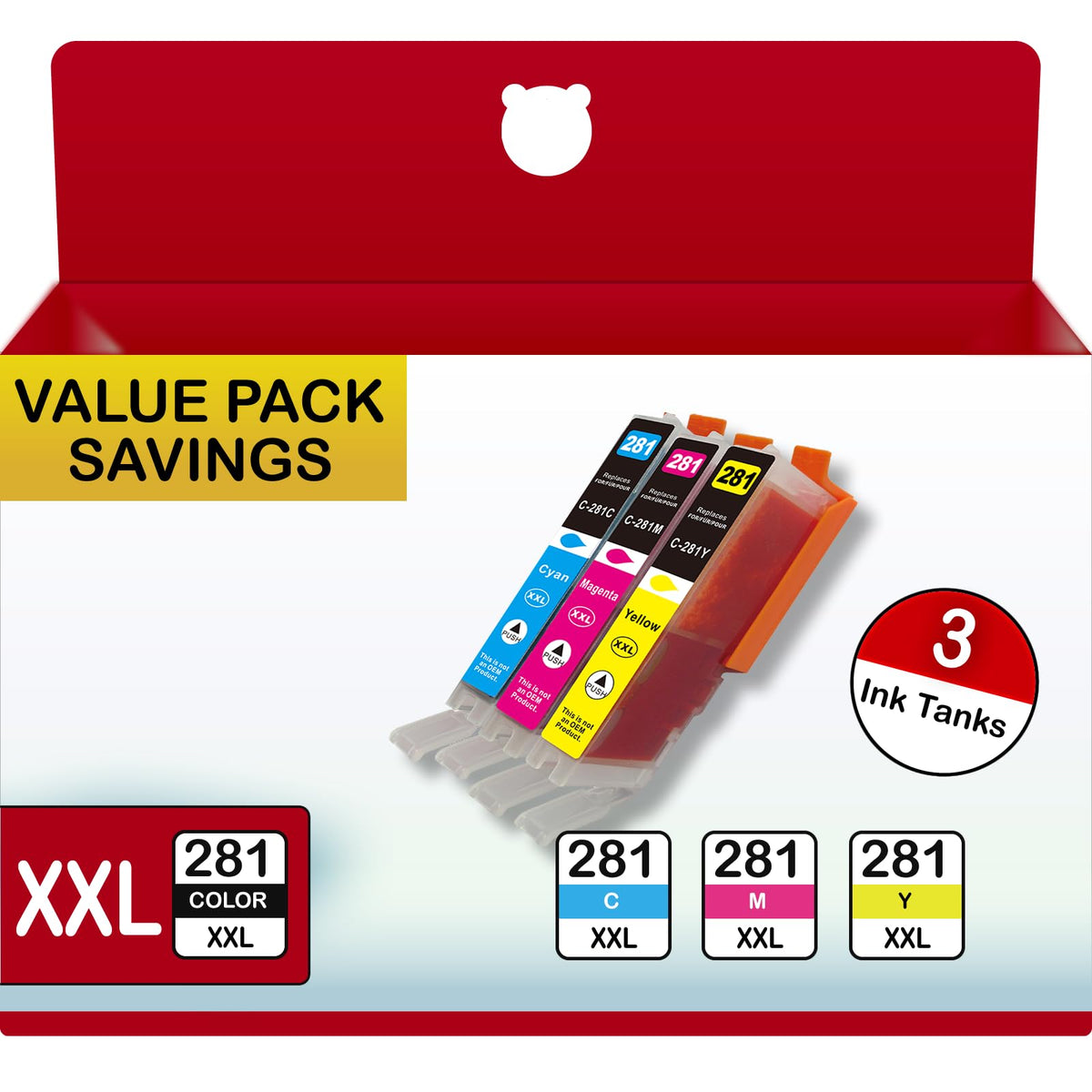 Cartuchos de tinta INKOKU compatibles con Canon PGI-280XXL CLI-281XXL, paquete de 5