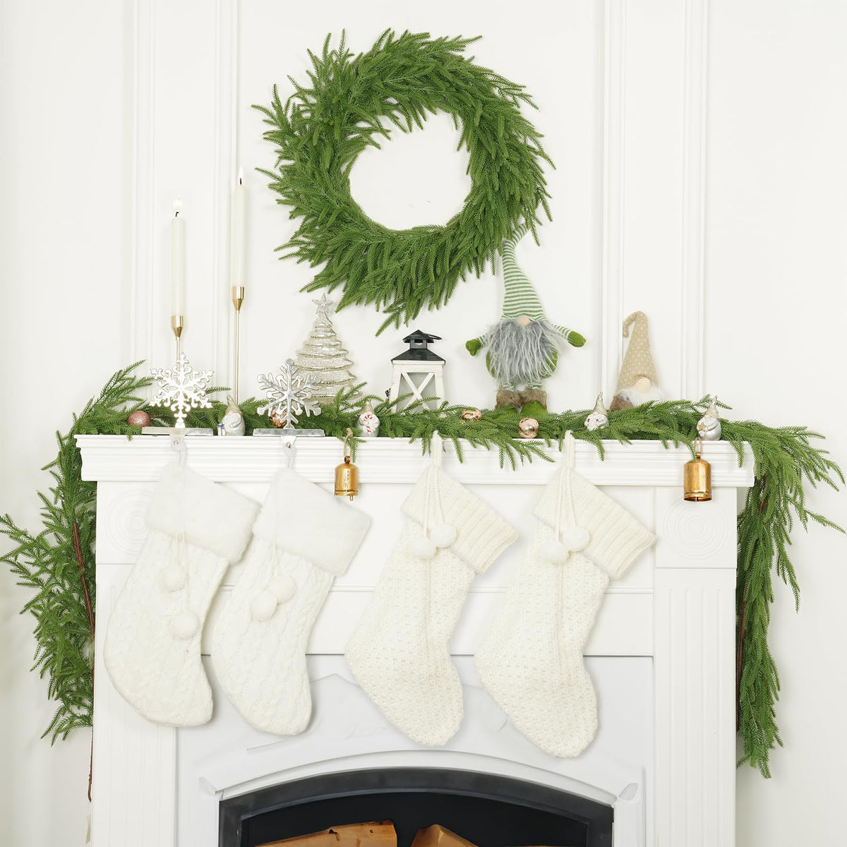 Guirnalda de pino de Norfolk XmasExp, 6 pies, artificial realista, color verde navideño