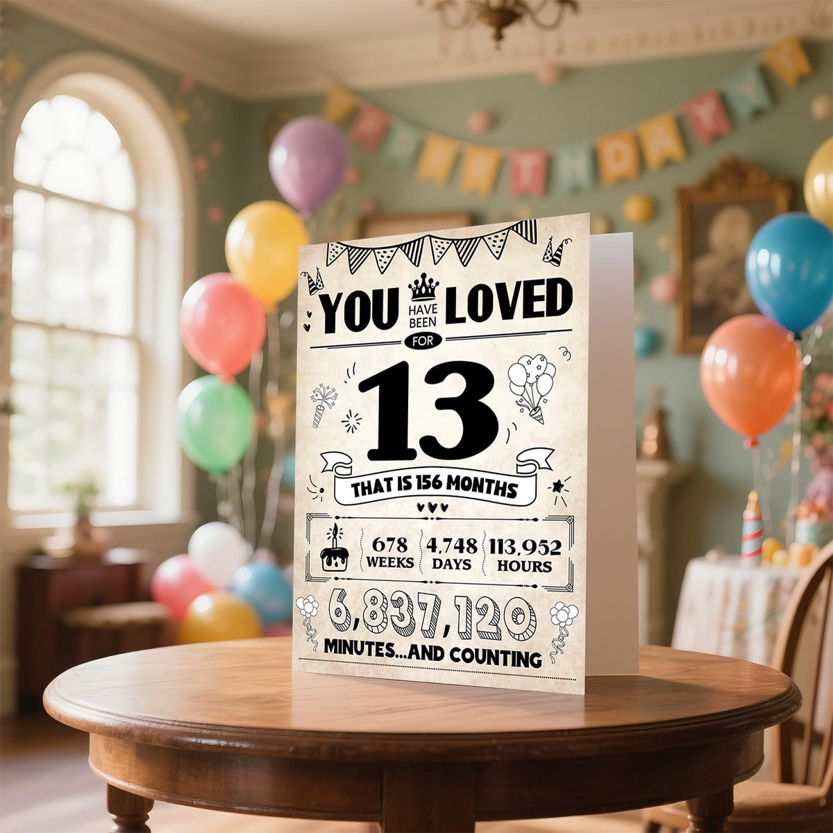ZUDBBDSD Decoraciones de fiesta para cumpleaños número 13 para niños y niñas, paquete variado retro