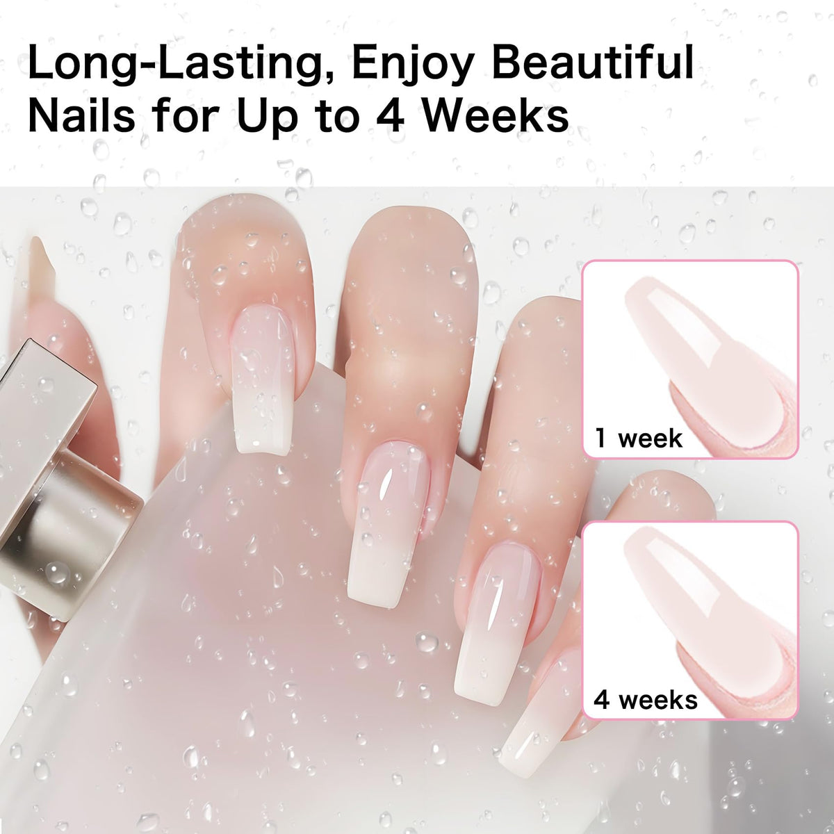 Puntas de uñas cuadradas cortas Creaglam, 240 piezas, acrílico transparente, 12 tamaños, gel suave