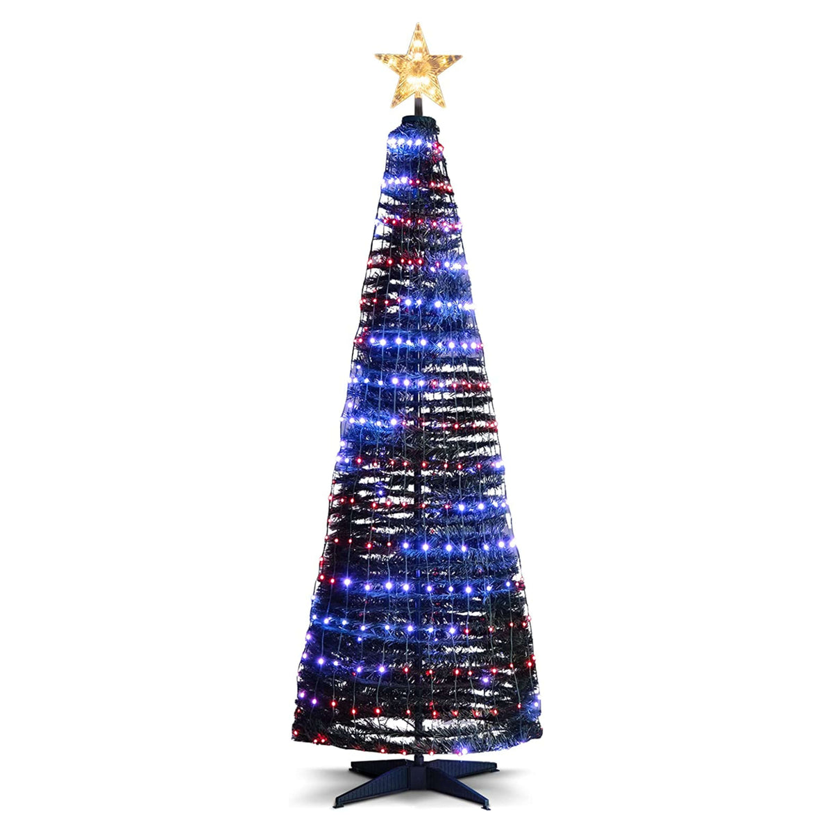 6.2 Feet Pop-up Lighted Christmas Tree with 282 RGB LED Lights-Green