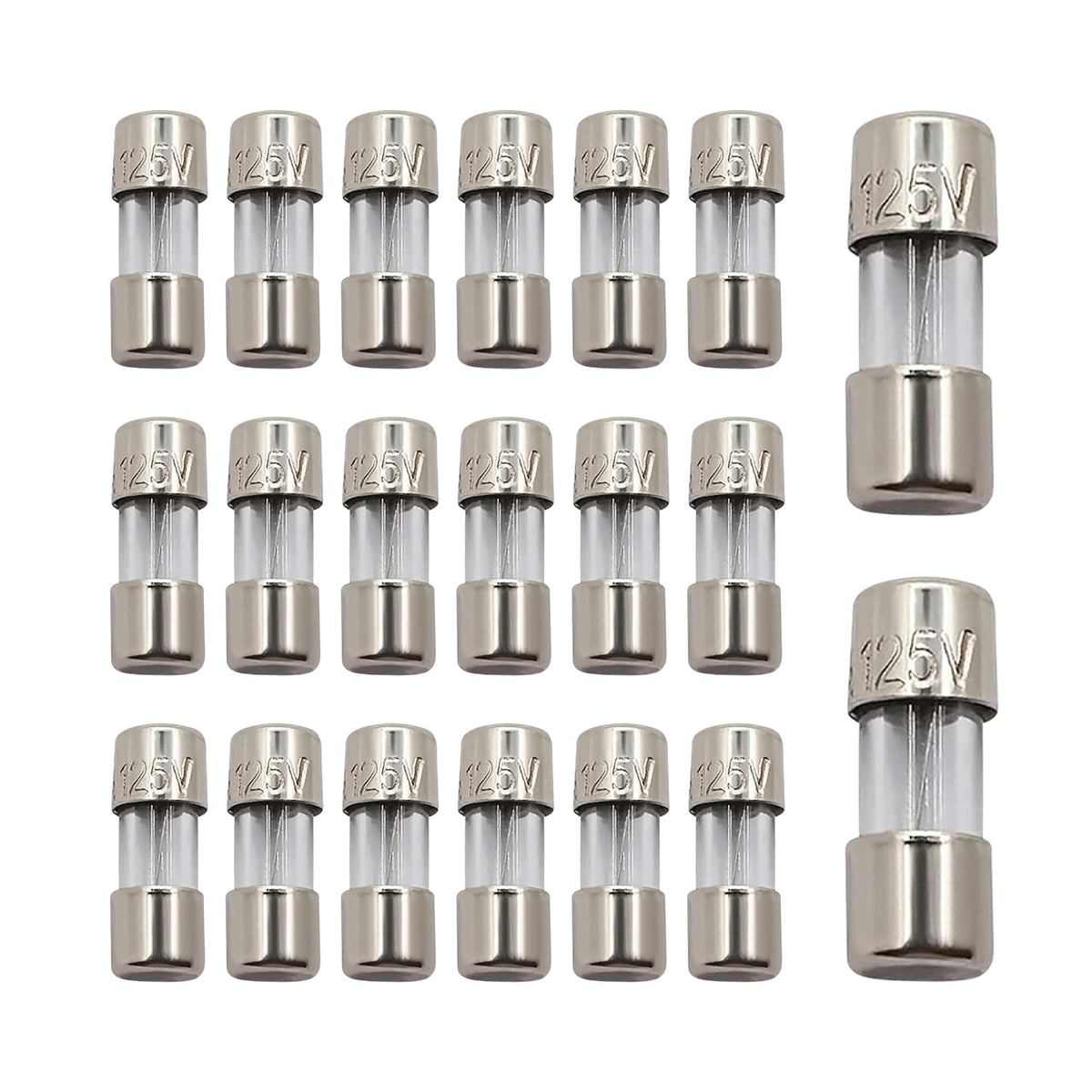 Fusibles de repuesto de vidrio para series de luces navideñas mini TWI, 3A, 110V, 125V, 20 unidades