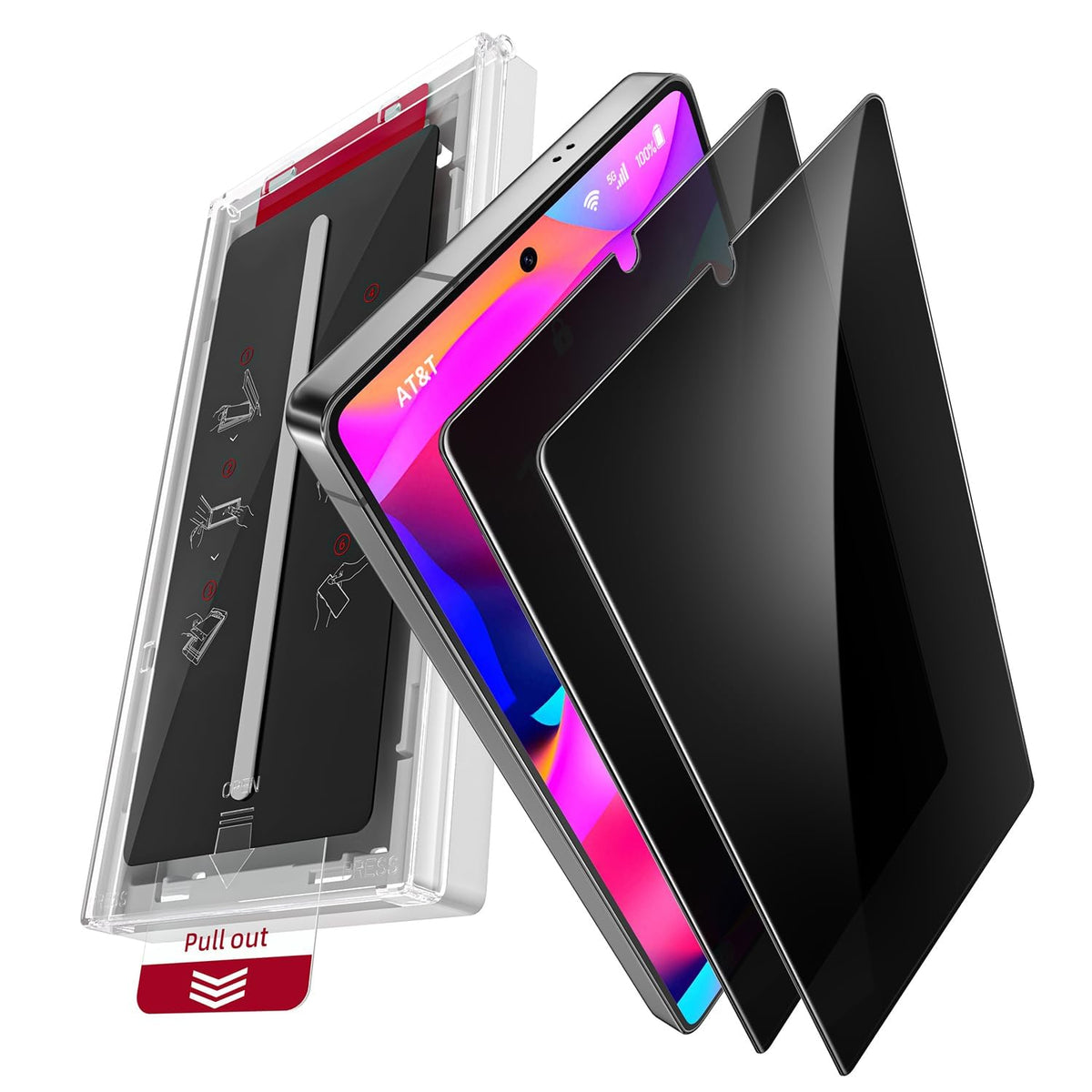 Protector de pantalla de privacidad X-it para Samsung Galaxy S24, paquete de 2, vidrio templado 9H