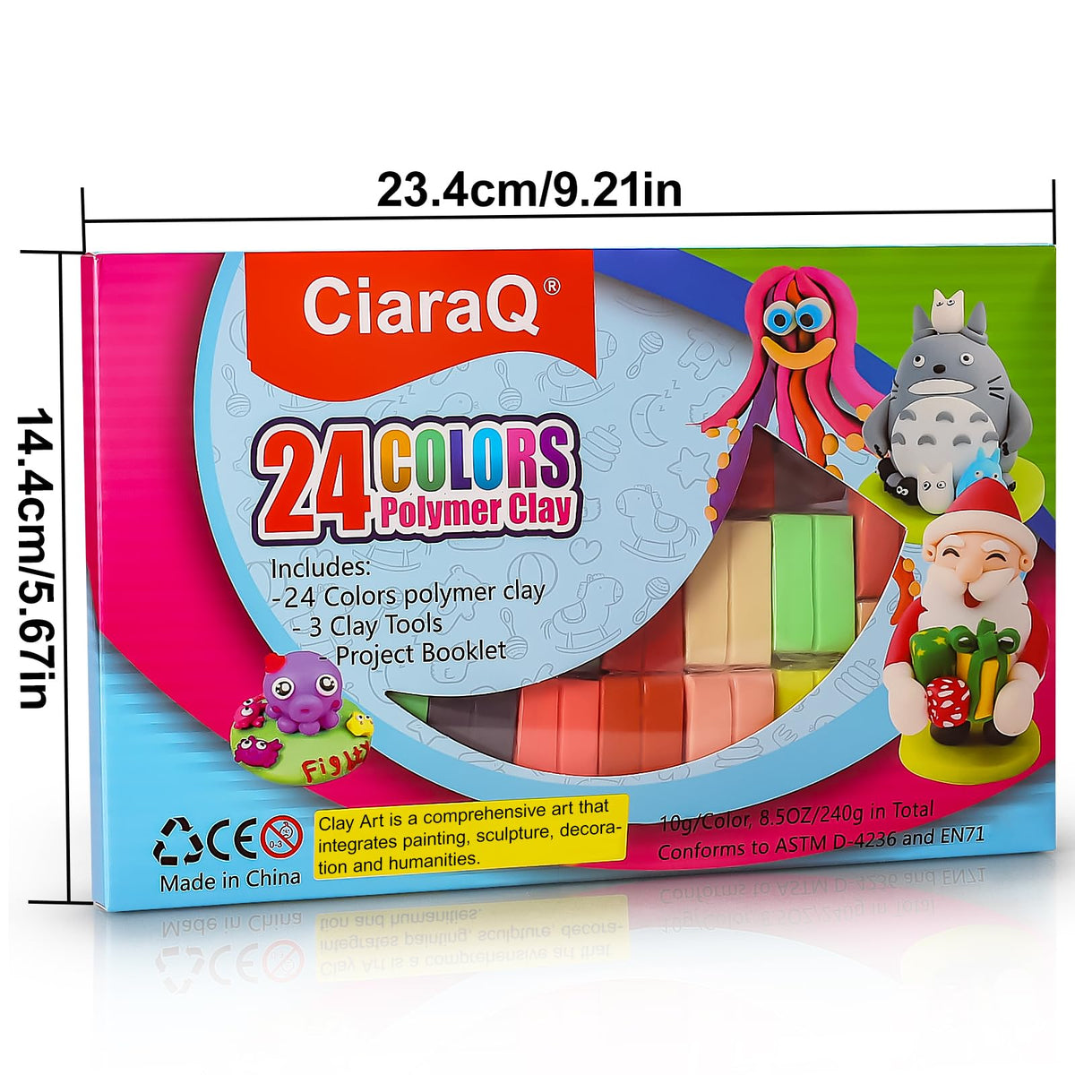 Kit de arcilla polimérica CiaraQ, mini juego de modelado de 24 colores para niños, principiantes y artistas