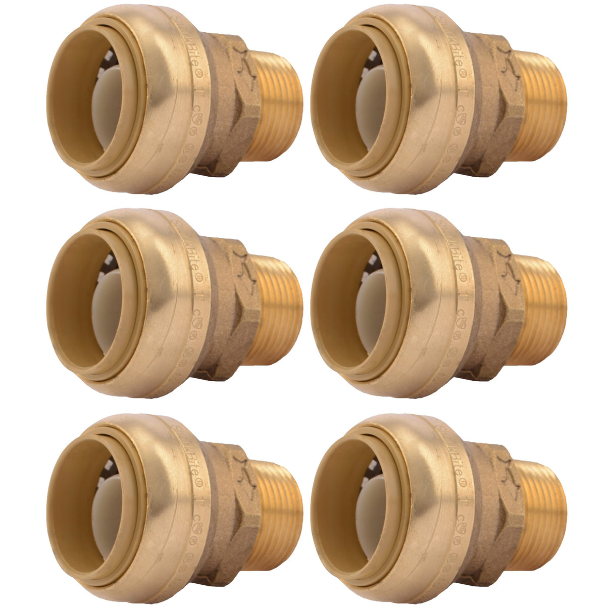 SharkBite U142LF 1 x 3/4 in MNPT Push-to-Connect Adapter, 6 Pack