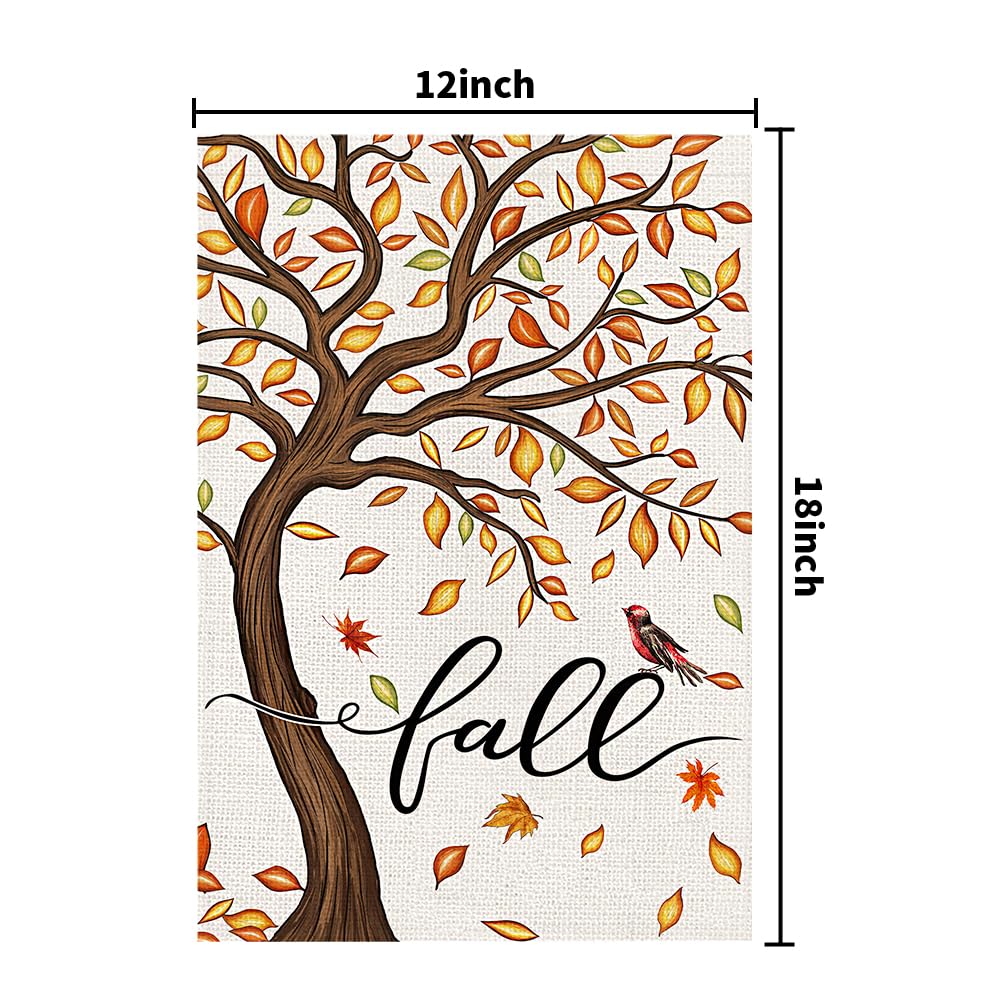 Bandera de jardín de arpillera Decorhua para otoño, 12x18 pulgadas, doble cara, con hoja de arce de Acción de Gracias