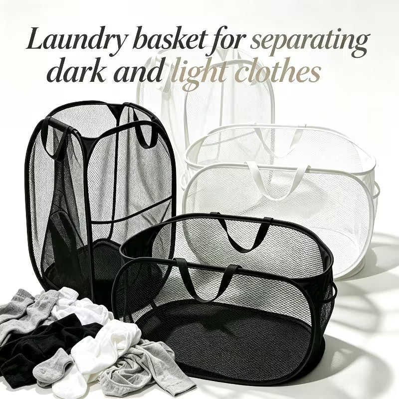 4-Piece Collapsible Mesh Laundry Basket Set with Handles
