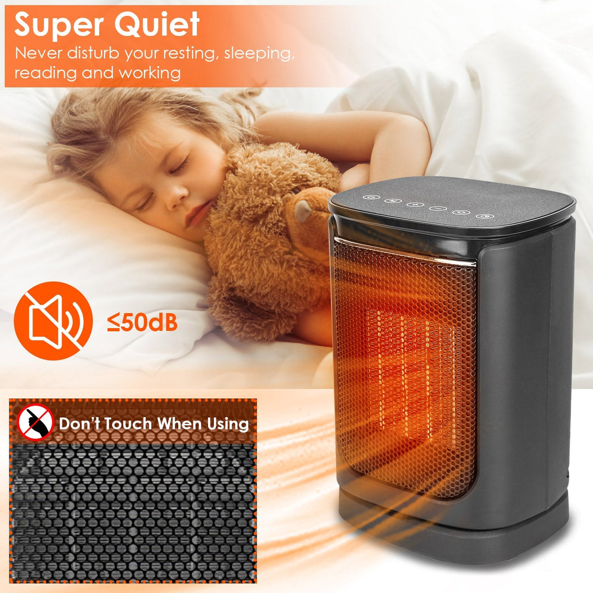 1500W Electric Space Heater Ceramic Heater Fan 90¼Oscillating Heating Fan with 3 Modes Remote Control Digital Display Tip-over Overheating Protection