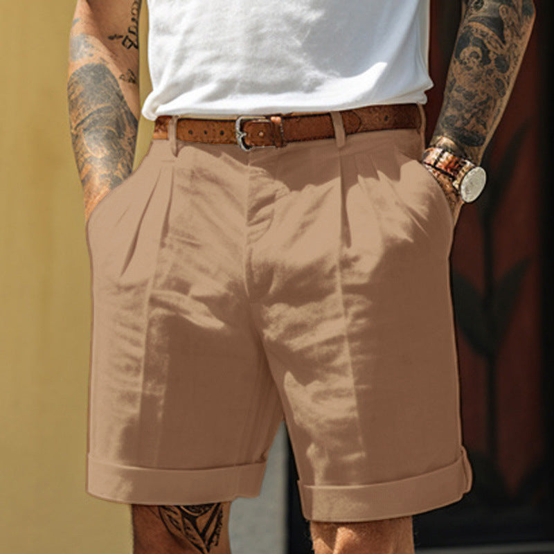 Men's Straight Leg Shorts With Pockets  Casual Dress Pants Loose Fit Summer Bottoms For Daily Wear Clothing