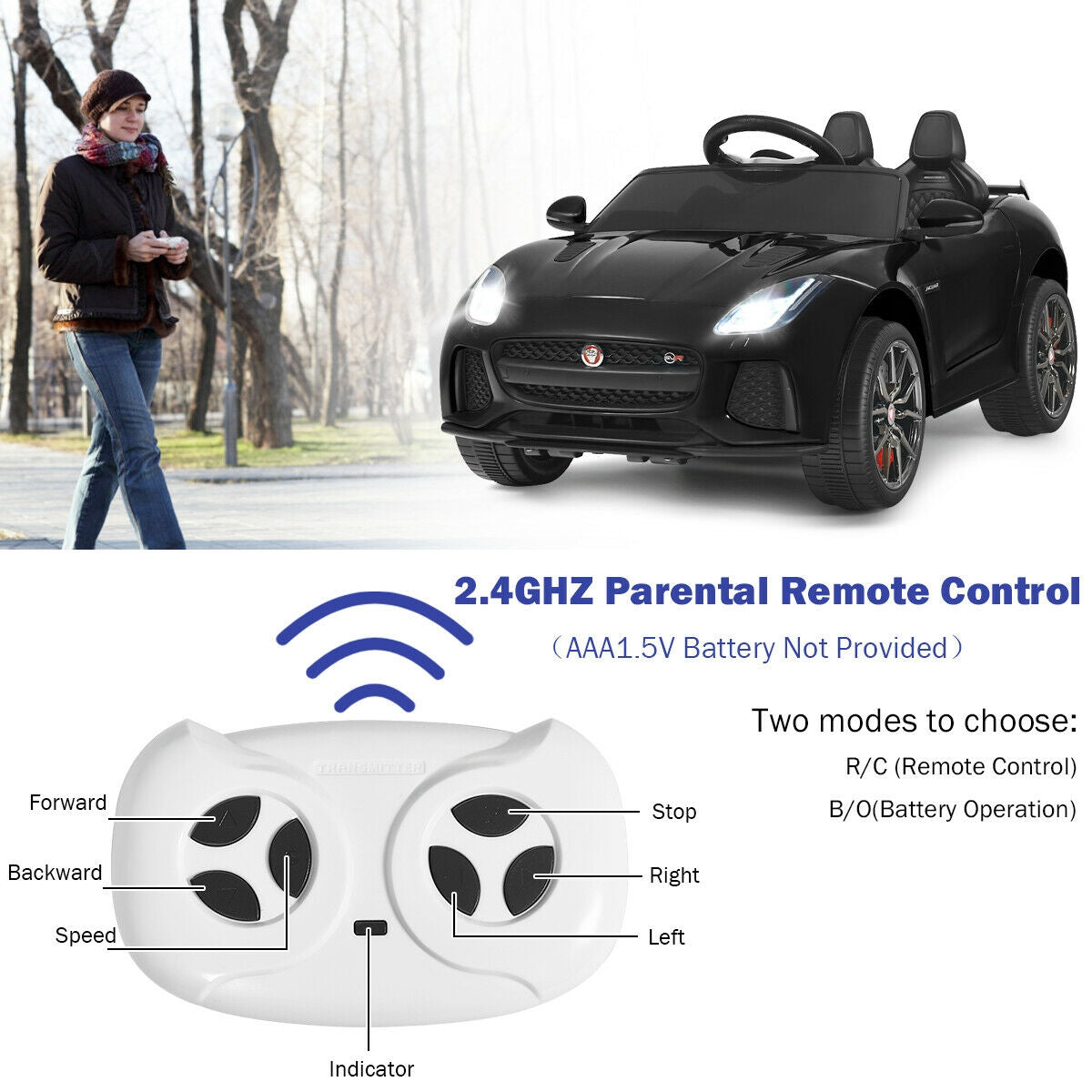 12V Jaguar F-Type SVR Licensed Kids Ride On Car