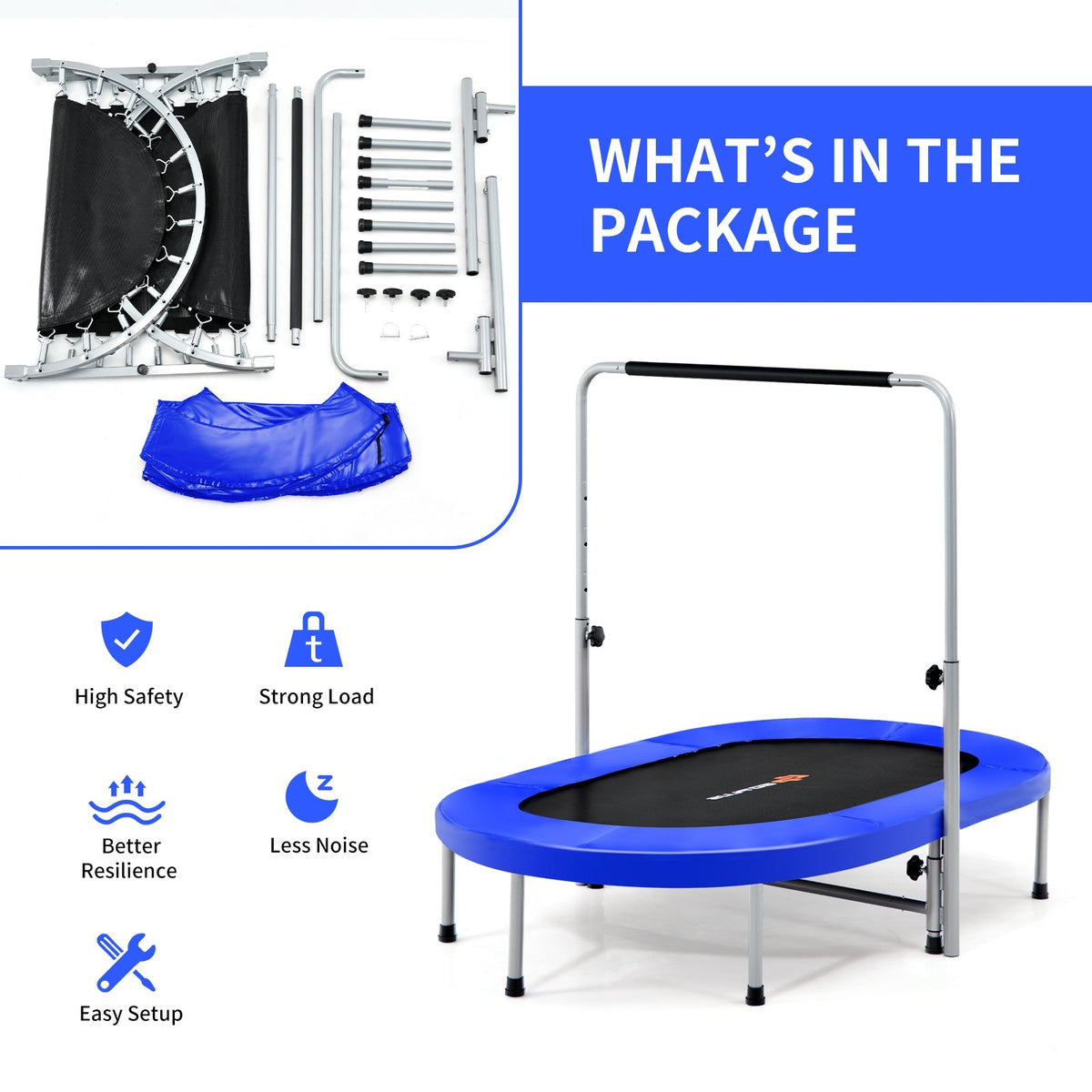 2-Person Foldable Mini Kids Fitness Rebounder Trampoline