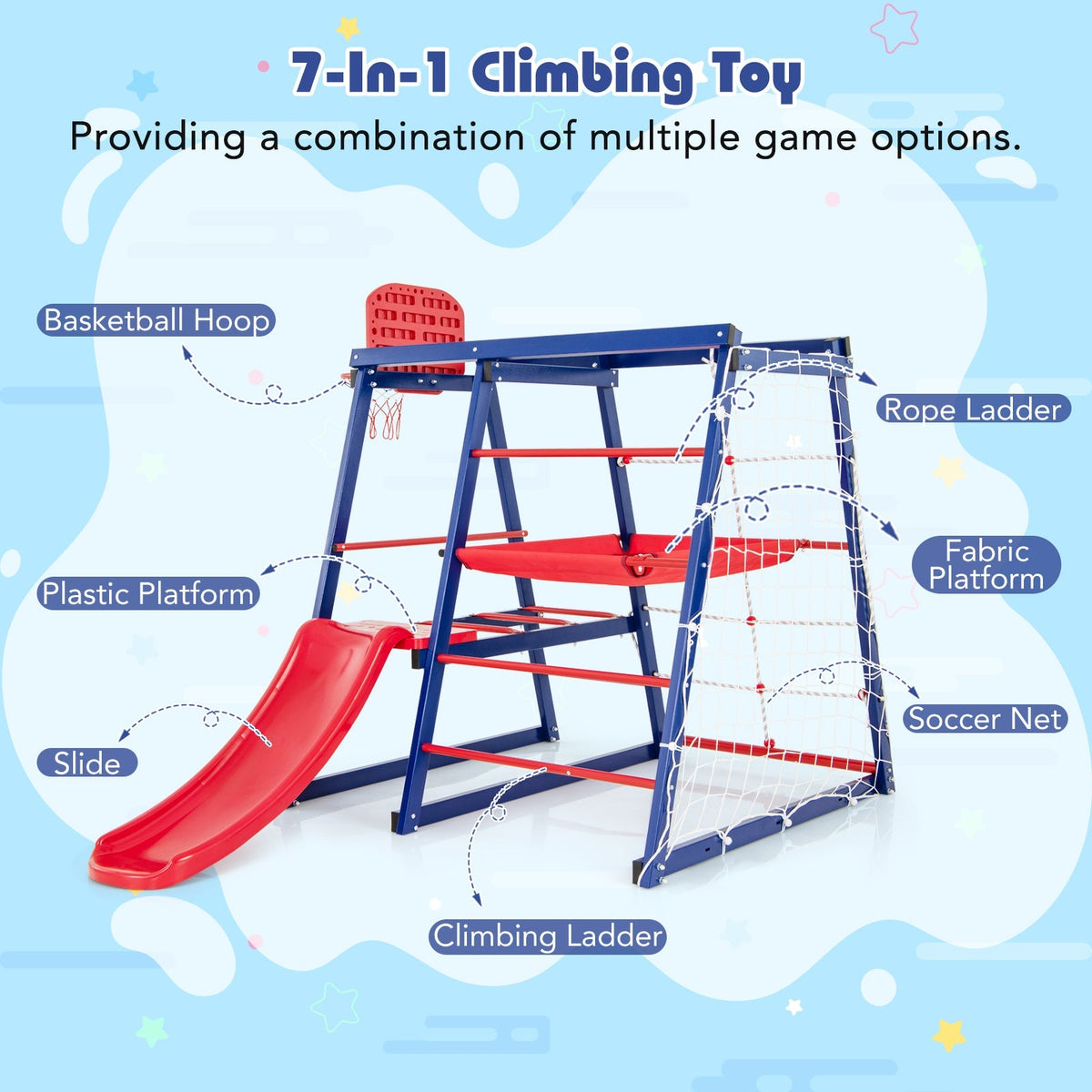Juguetes de Escalada de Metal 7 en 1 para Niños Pequeños de 3 a 7 Años