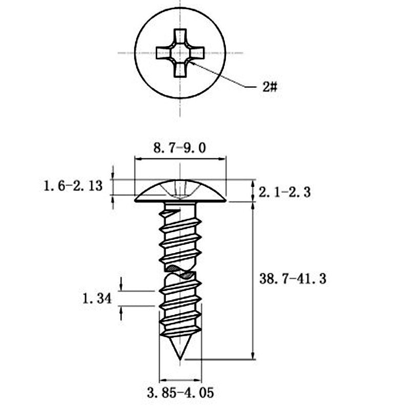 Stainless Steel Cross Big Head Self-tapping Screw Mushroom-shaped Haircut Round Head