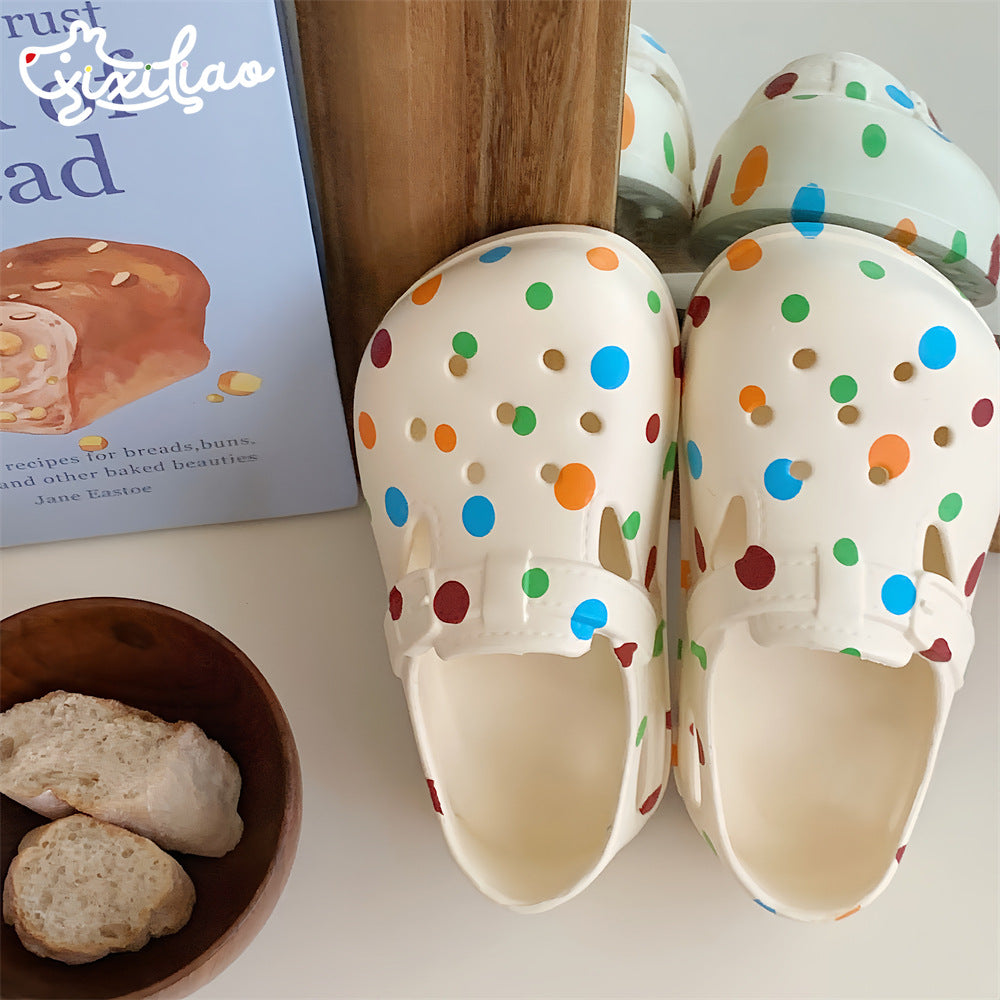 Cute Polka Dot Children's Toe Cap Sandals
