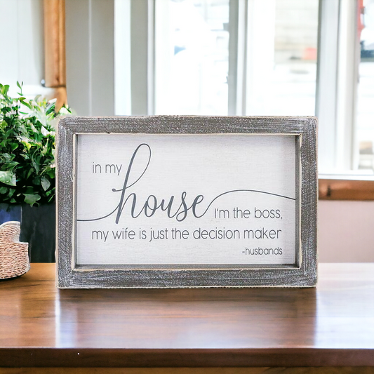 Funny Marriage Rules Wood Sign Framed Rustic Home Decor Husband Wife Humor Wall Plaque Gift