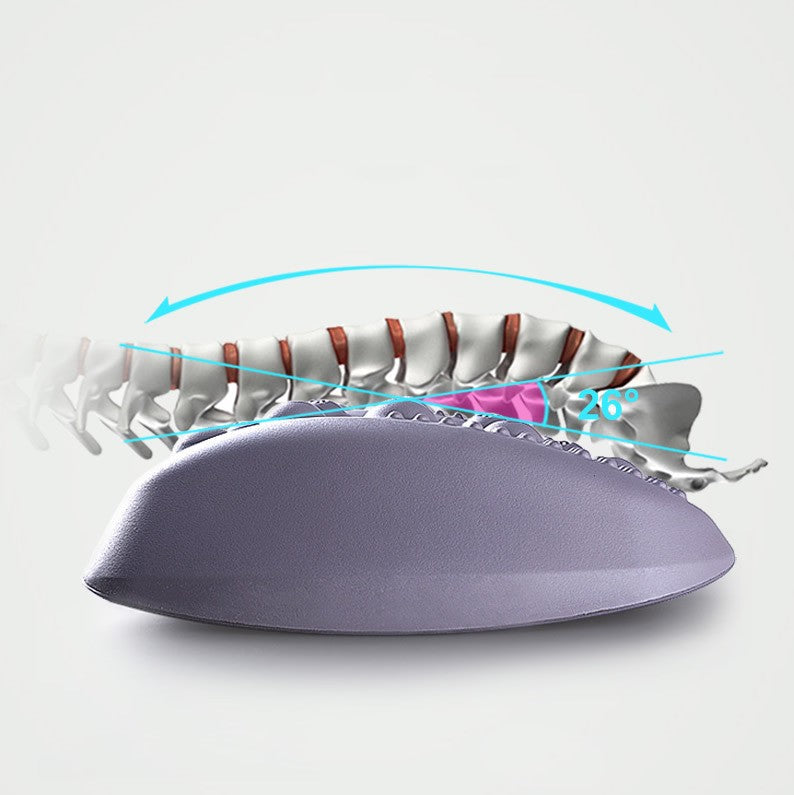 Almohada de soporte lumbar para el alivio del dolor de espalda baja, masajeador estirador lumbar para el alivio del dolor lumbar crónico y la hernia discal.