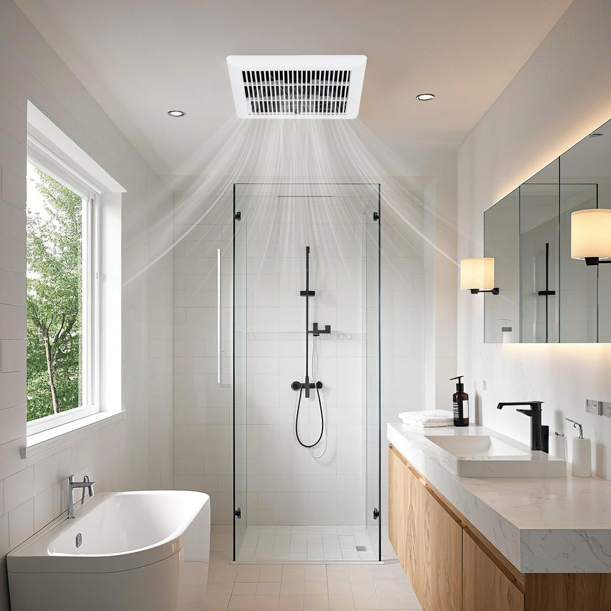 80 CFM Ceiling Mount Bathroom Exhaust Fan with Metal Housing and 4 Inches Duct