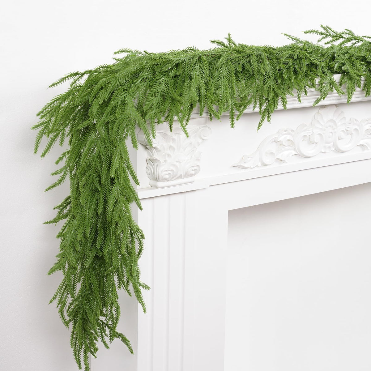 Guirnalda de pino de Norfolk XmasExp, 6 pies, artificial realista, color verde navideño