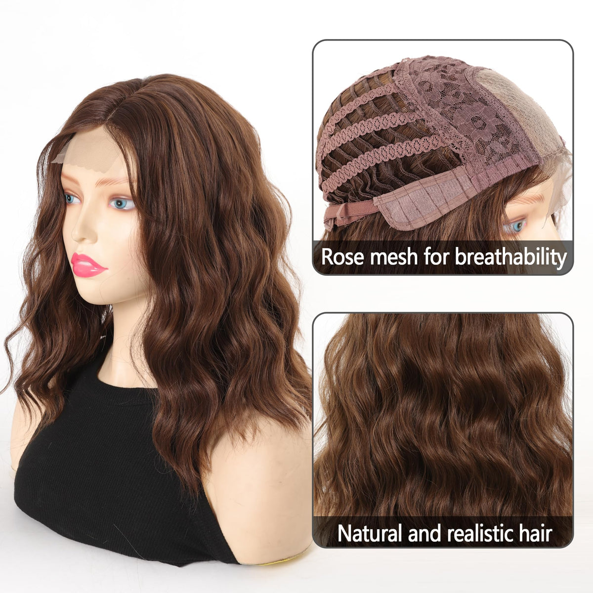 Maforsoon Wigs for Women Short Wave Synthetic Wig 14inch