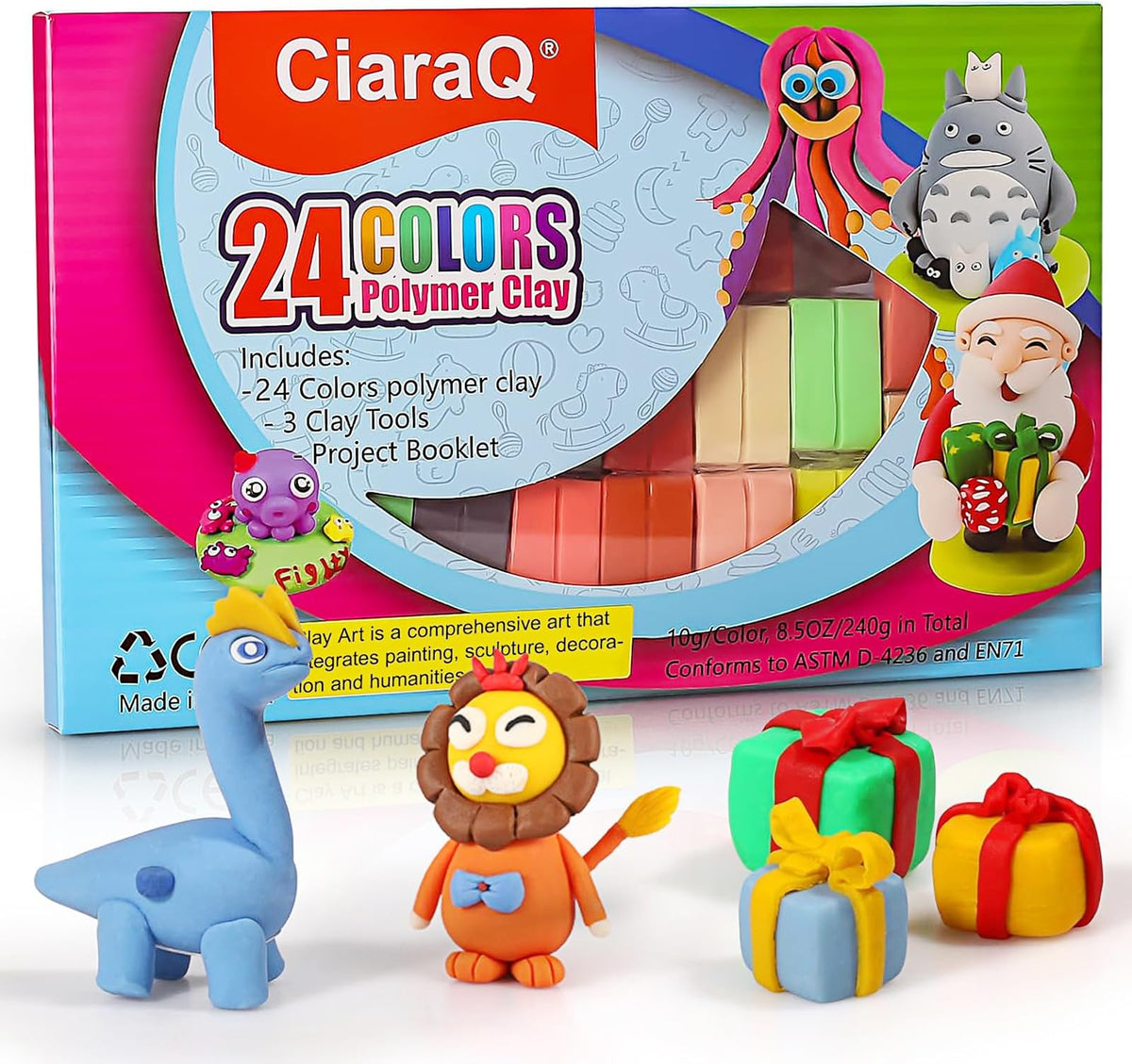 Kit de arcilla polimérica CiaraQ, mini juego de modelado de 24 colores para niños, principiantes y artistas