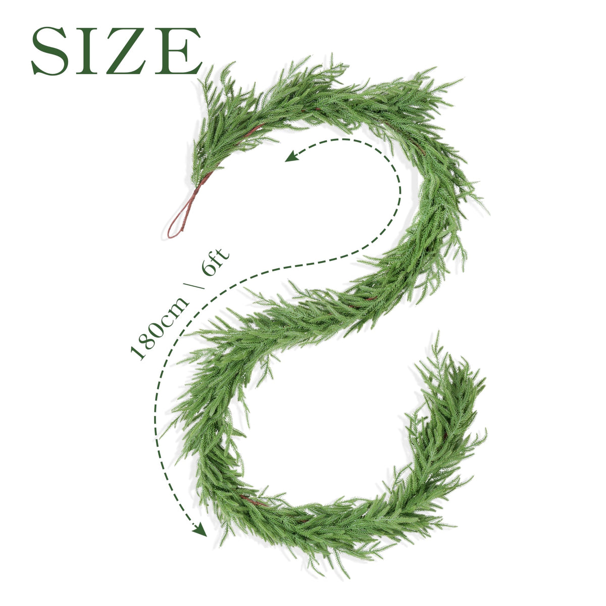 Guirnalda de pino de Norfolk XmasExp, 6 pies, artificial realista, color verde navideño