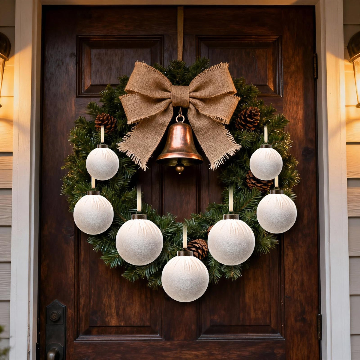 HyDren 24 piezas de esferas navideñas de terciopelo beige inastillables de 3.15, 2.76 y 2.36 pulgadas