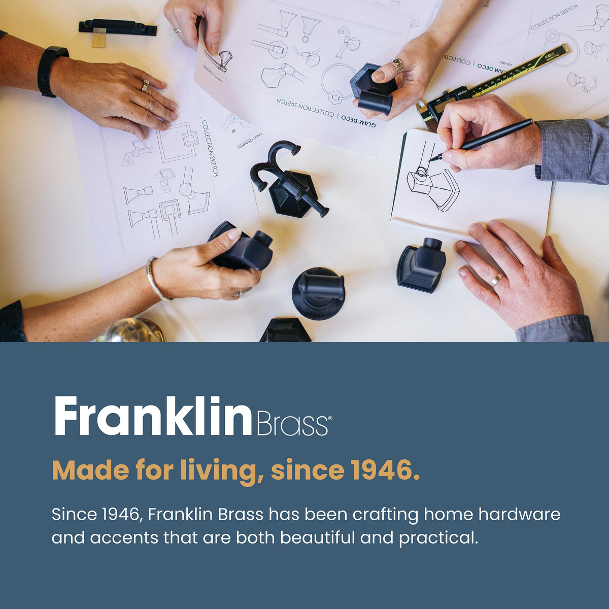 Paquete de 5 ganchos de pared geométricos individuales Franklin Brass, negro mate