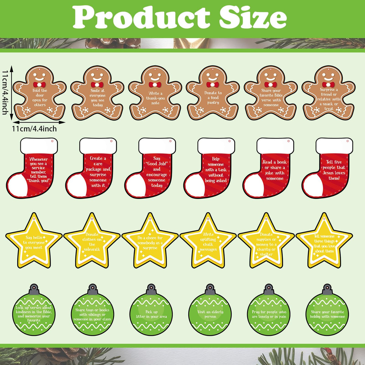Soulchen 24 piezas de adornos de hombre de jengibre para árbol de Navidad con cuerdas rojas