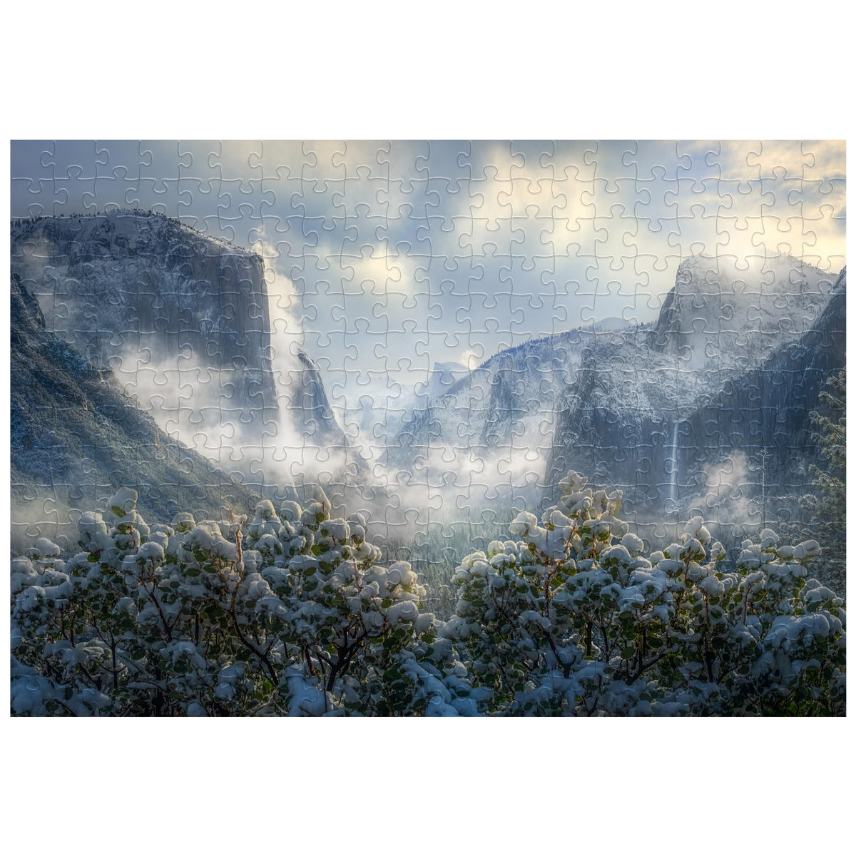 Rompecabezas de madera Artinhand Yosemite Snow Storm de 300 piezas, regalo