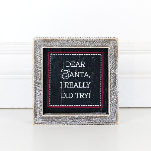 Black Chalkboard Style Wooden Christmas Sign Rustic Framed Holiday Wall Decor Set Of 4