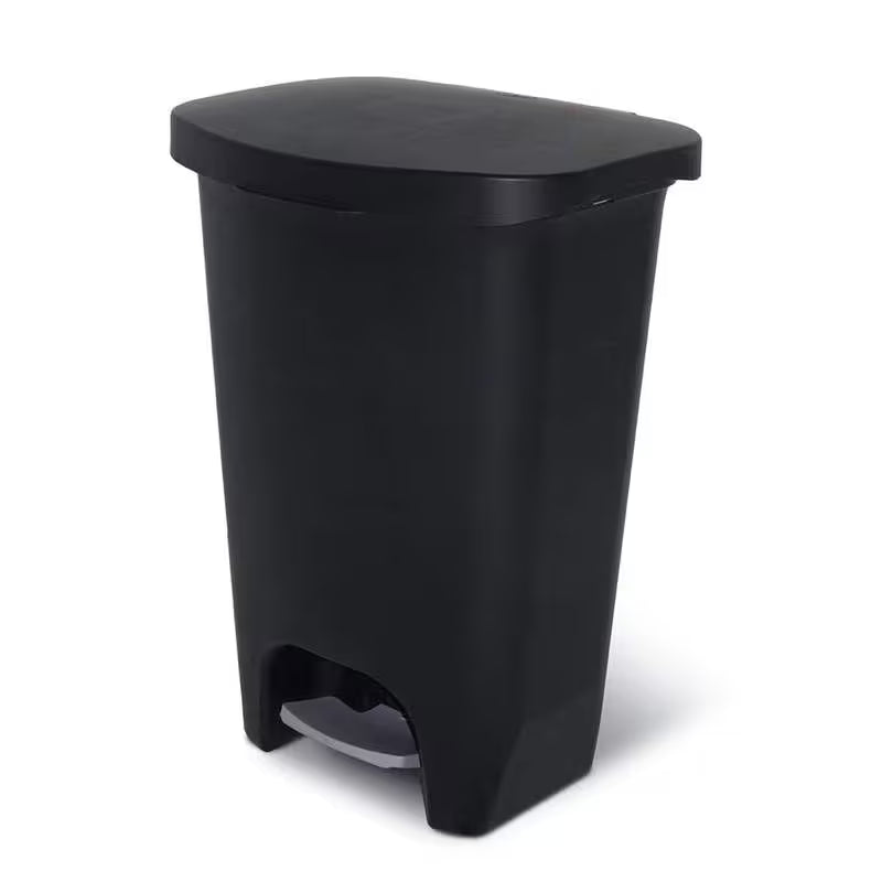13-Gallon Kitchen Trash Can with Pedal and Bag Rings