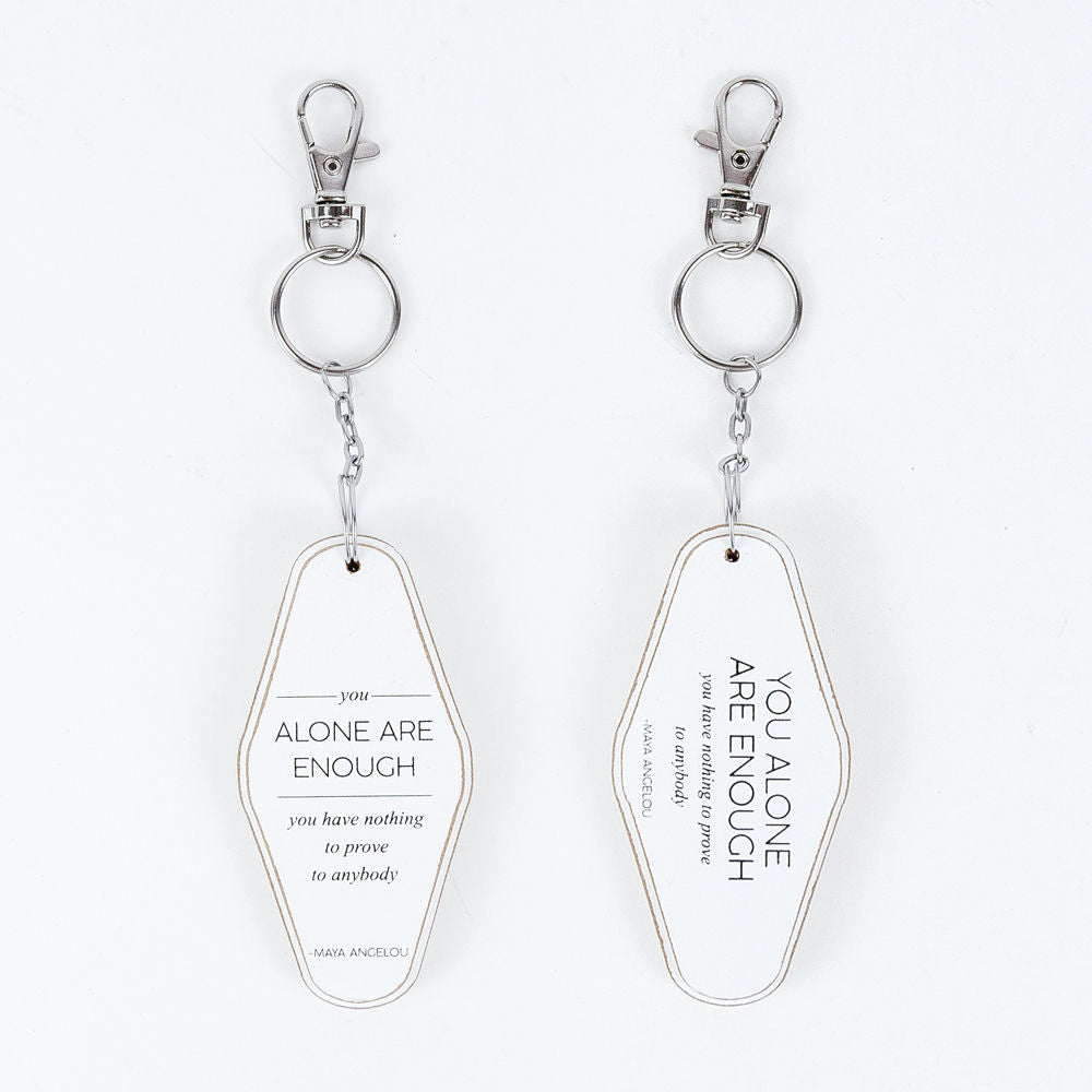 Wooden Inspirational Keychains Double Sided Engraved Motivational Messages Vertical Horizontal
