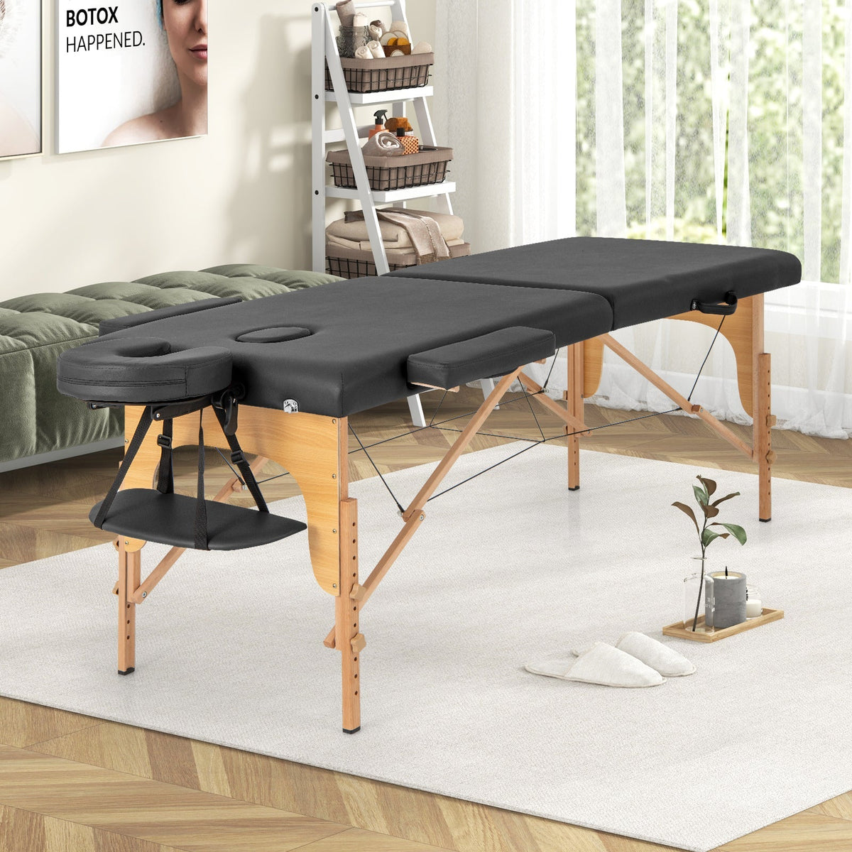 84 Inch Foldable Massage Table with Carrying Bag and Height Adjustable