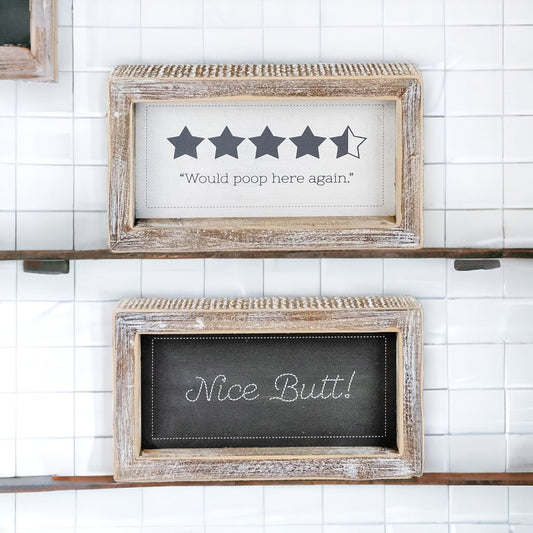 Funny Double Sided Bathroom Sign Guest Restroom Humor Decor Gift For Remodel Homes