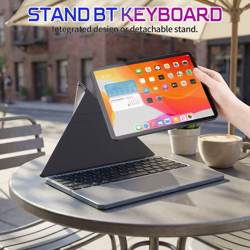 Ultra-Thin Foldable Wireless Keyboard with Touchpad and Stand