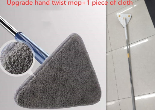 Fregona triangular extensible, giratoria 360°, ajustable, 110 cm, para limpiar bañeras, azulejos, suelos y paredes, fregona de limpieza profunda.