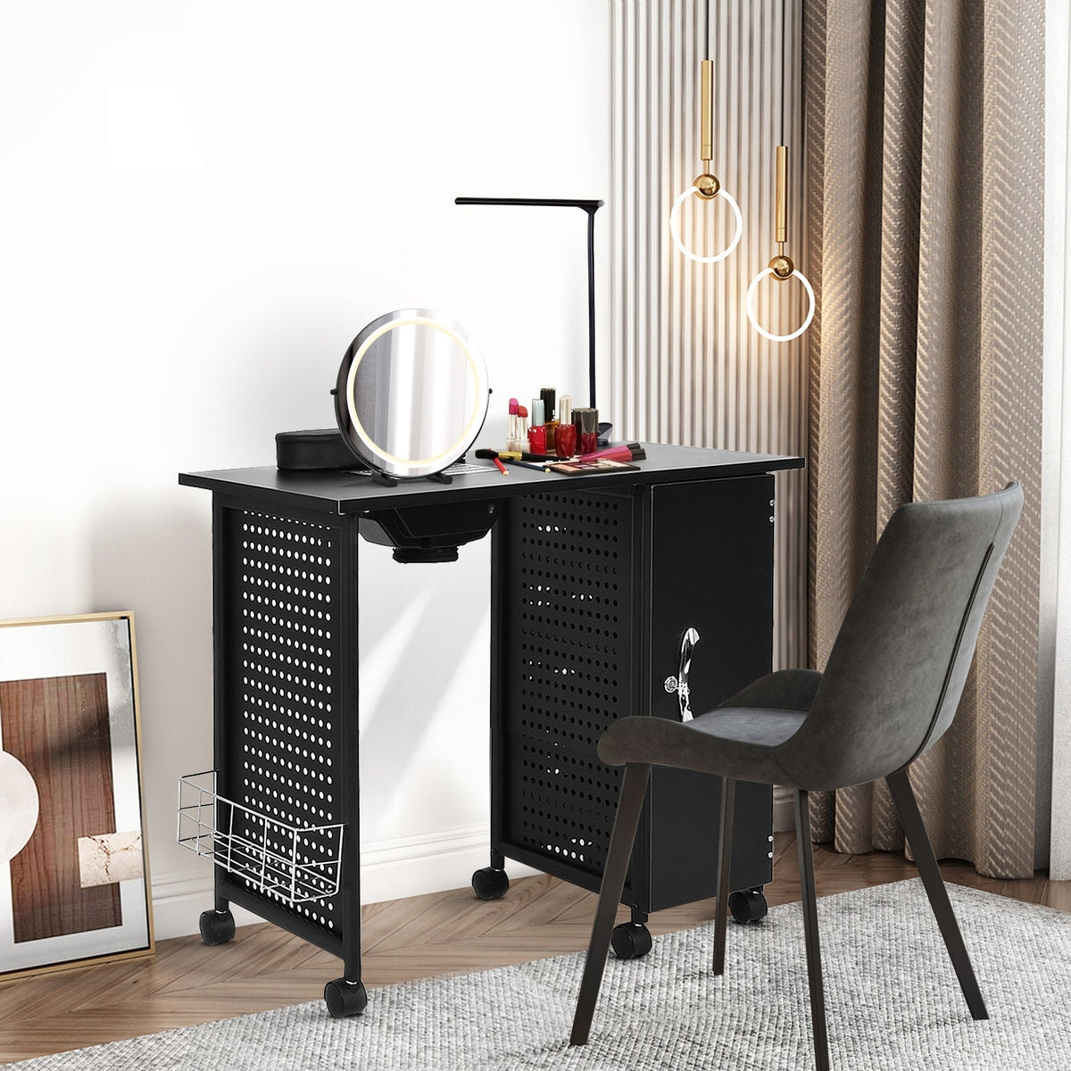 Deluxe Salon Steel Frame Manicure Table