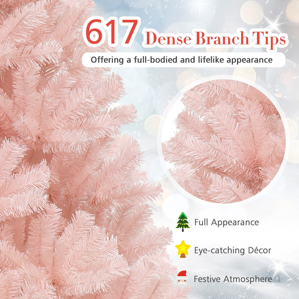 6/7 Feet Artificial Christmas Tree Hinged Full Fir Tree