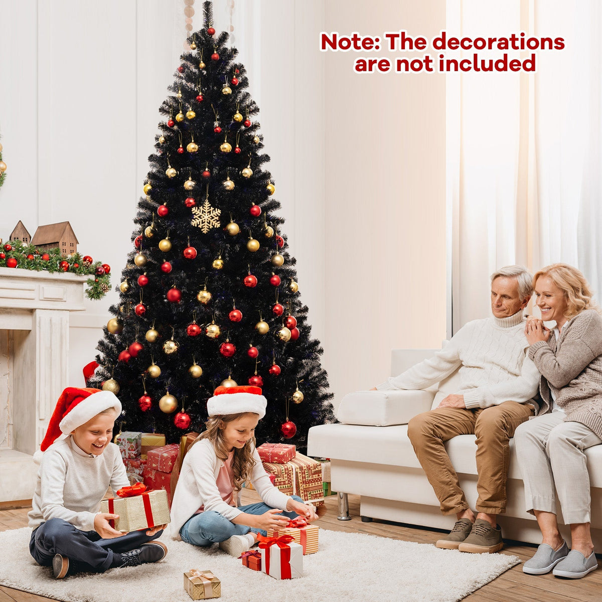 6/7/8 Feet Artificial Christmas Tree with 6 Lighting Modes and Spooky Sounds
