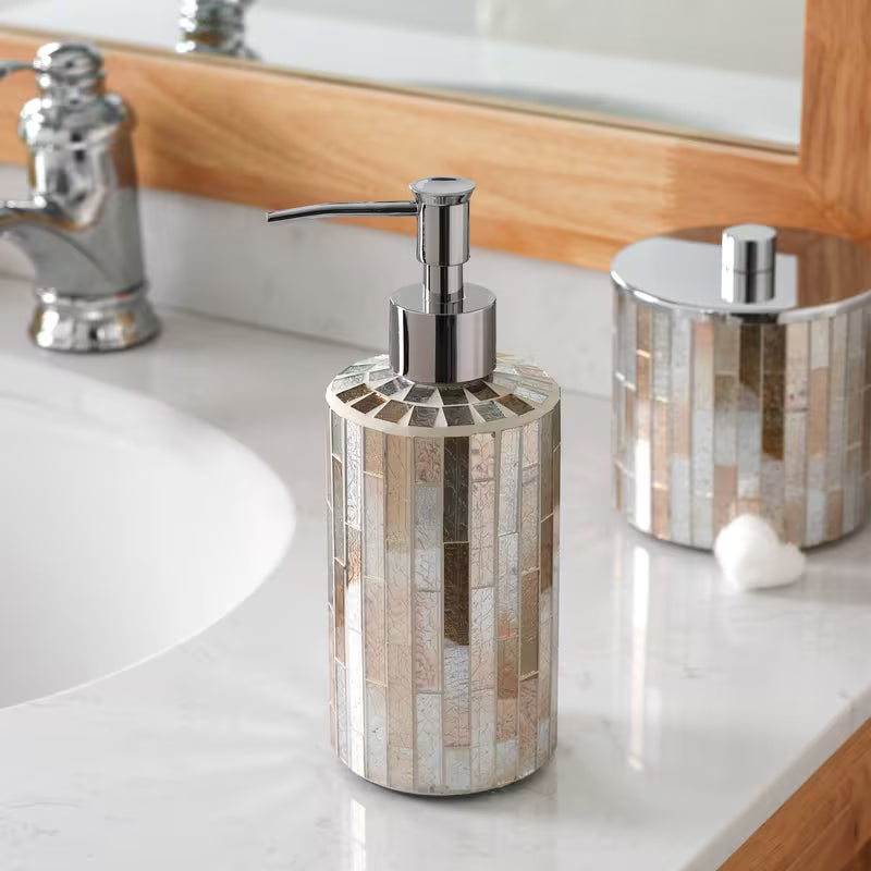 5-Piece Decorative Mosaic Glass Bathroom Accessories Set