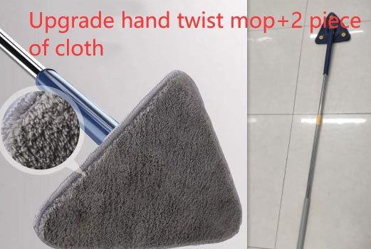 Fregona triangular extensible, giratoria 360°, ajustable, 110 cm, para limpiar bañeras, azulejos, suelos y paredes, fregona de limpieza profunda.