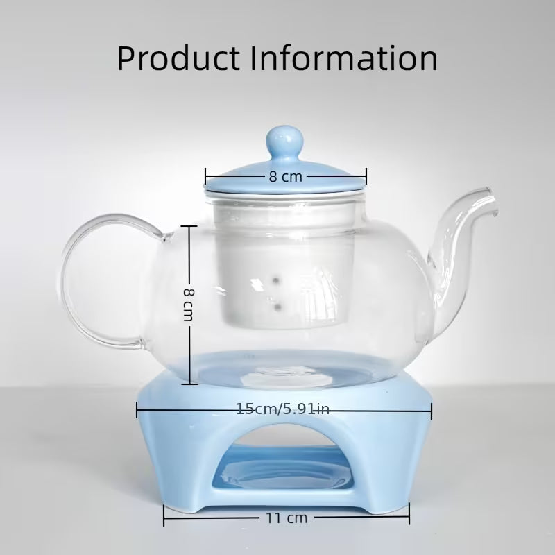 Borosilicate Glass Teapot Set with Ceramic Infuser and Base