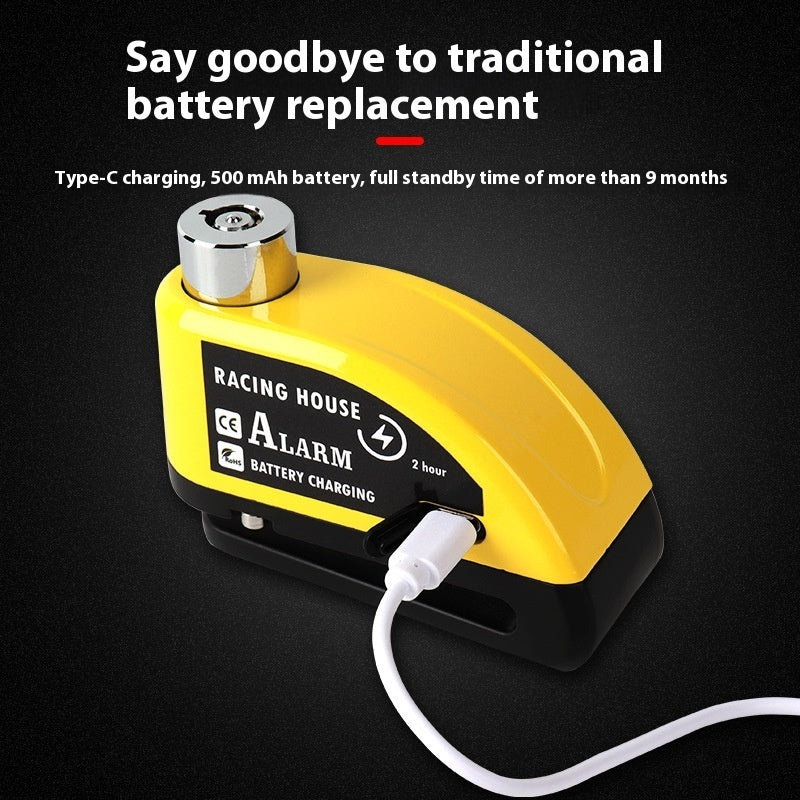 Bicycle Disc Brake Lock Portable Anti-theft Alarm Electric Car Disc Safety Lock Disc