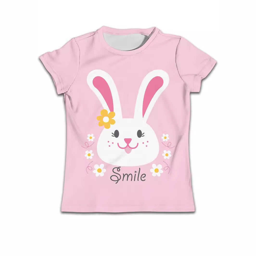 Children Boy T-shirt Clothes Casual Soft T-shirt Cute Cat Cartoon Pattern