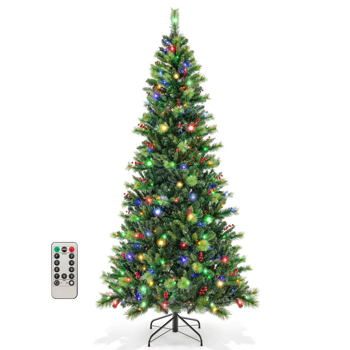 6/7/8 Feet Pre-Lit Artificial Christmas Tree with 300/400/500 LED Lights