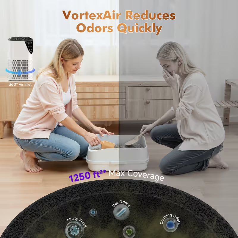 Air Purifier with Washable Filter and PM2.5 Monitor