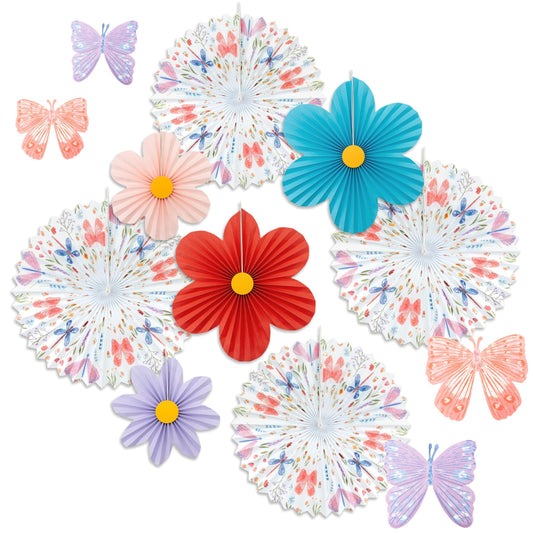 Cheerland Floral Garland Butterfly Party Decorations Pastel Paper Colorful