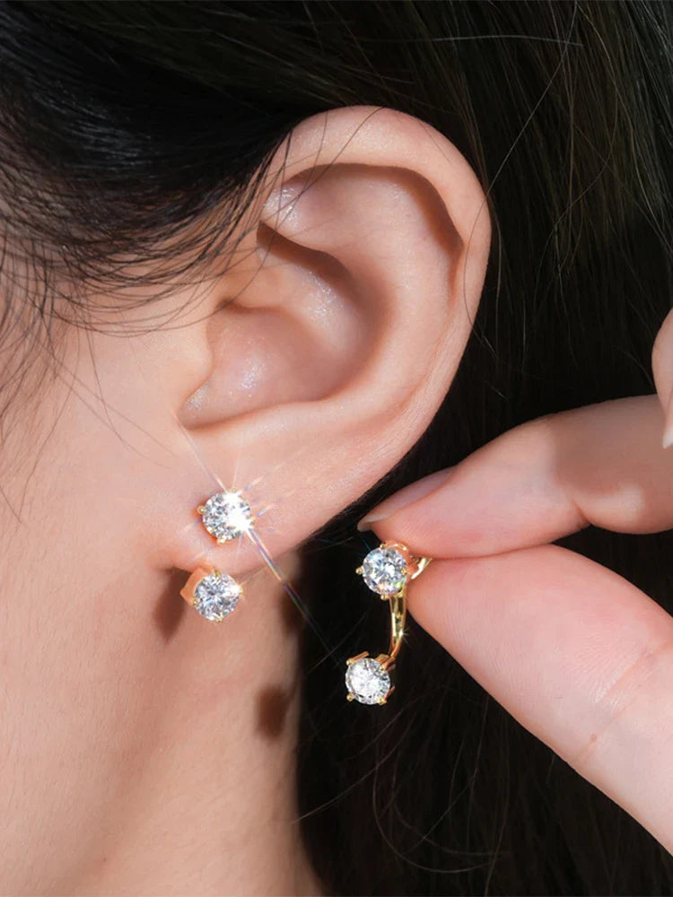 925 Sterling Silver 1ct Moissanite Stud Earrings Unisex Casual Daily